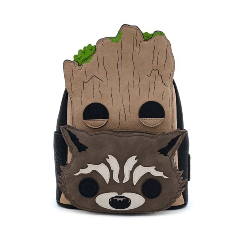 LOUNGEFLY Marvel GOTG Groot and Rocket Cosplay Mini Backpack